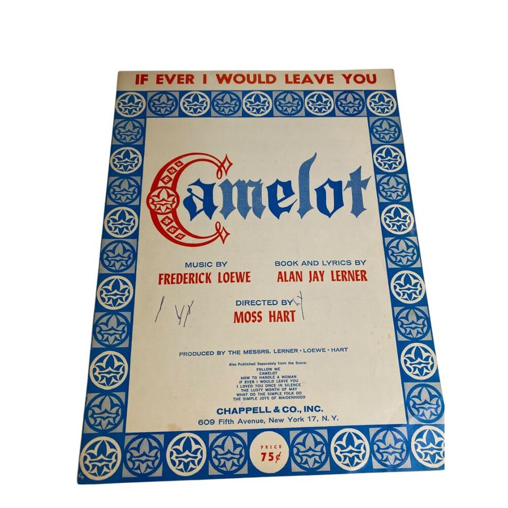1960 Camelot If Ever I Would Leave You Sheet Music Frederick Loewe